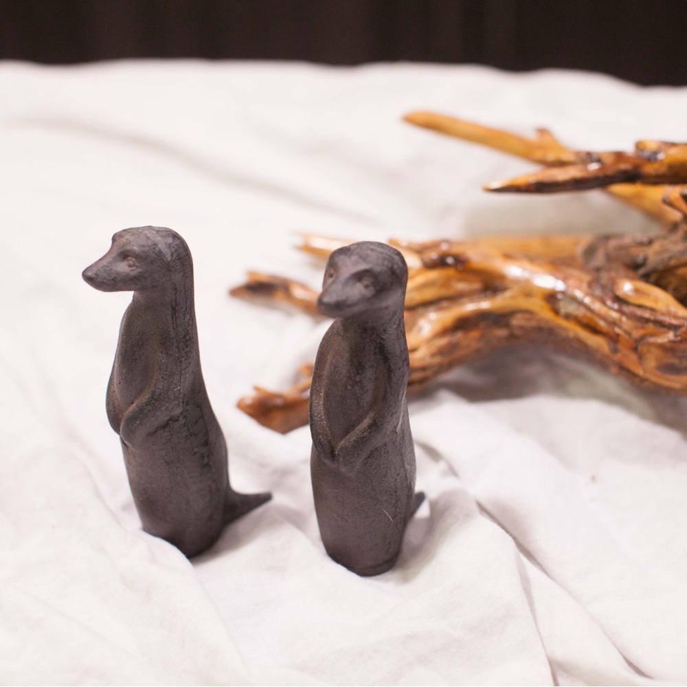 Cast Iron Meerkat Set